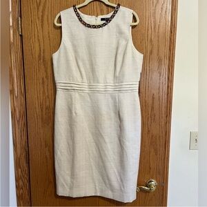 Alex Marie NWT Women's Jema Sleeveless Ivory Dress Chain Detail Neckline Size 16